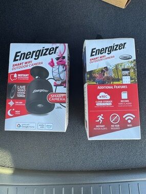 📷 2-Pack Energizer Smart WiFi Outdoor Cameras 1080p HD Security Cameras Black